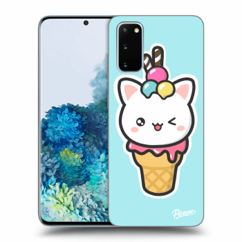 Picasee Samsung Galaxy S20 G980F Hülle - Transparentes Silikon - Ice Cream Cat