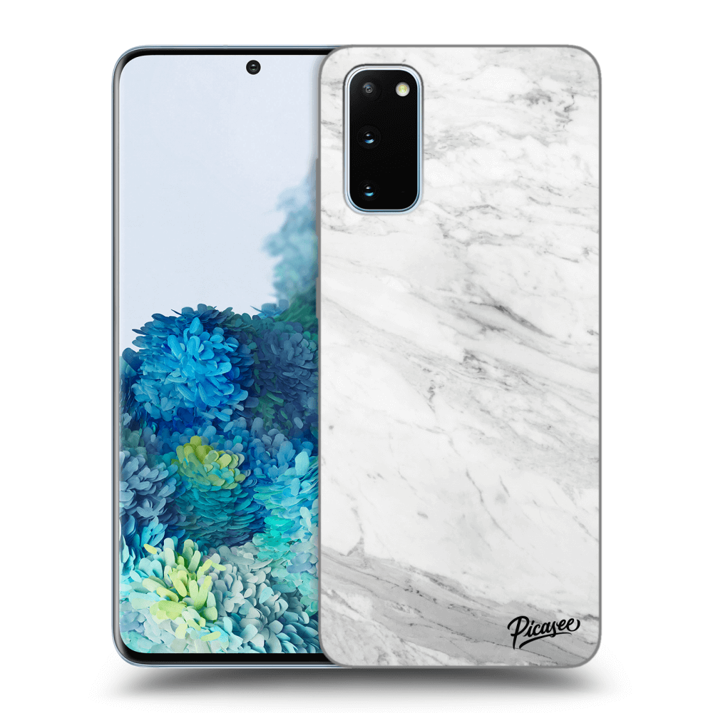 Picasee Samsung Galaxy S20 G980F Hülle - Transparentes Silikon - White marble
