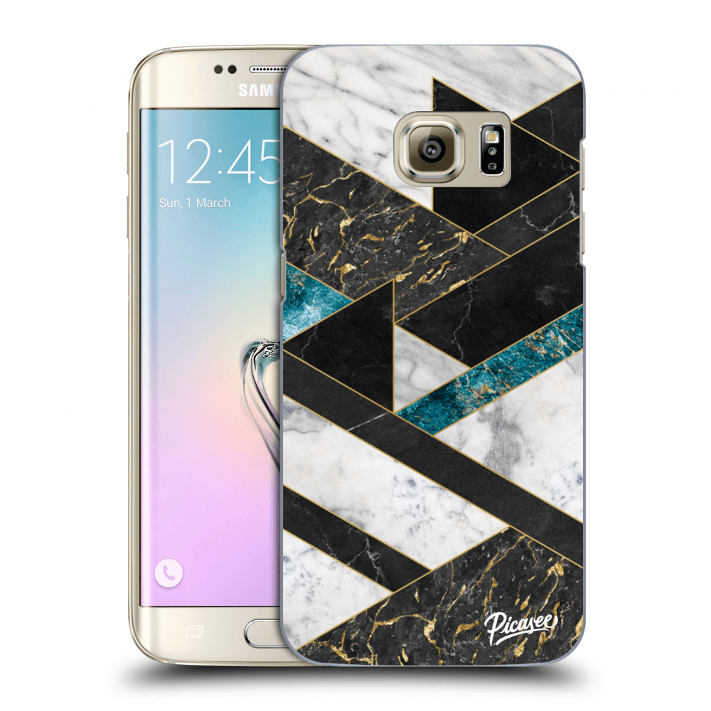 Picasee Samsung Galaxy S7 Edge G935F Hülle - Transparentes Silikon - Dark geometry