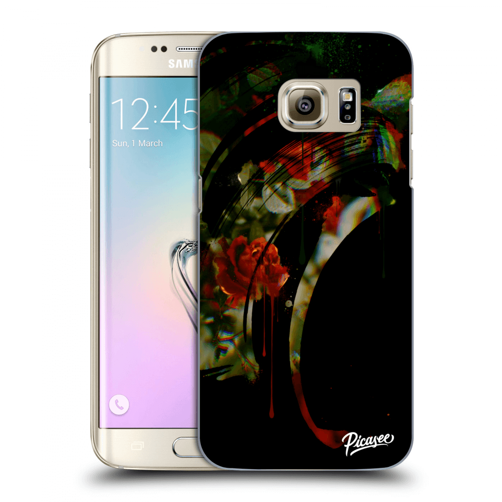 Picasee Samsung Galaxy S7 Edge G935F Hülle - Transparentes Silikon - Roses black