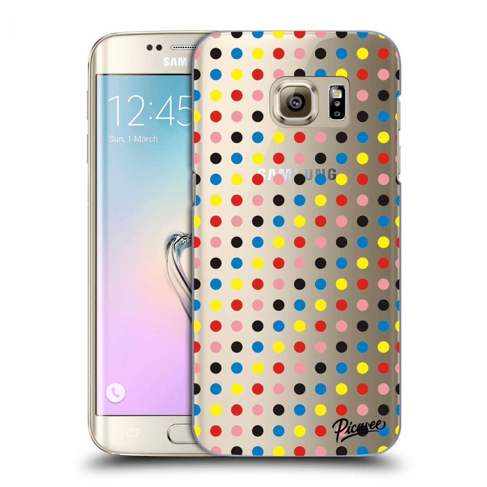 Picasee Samsung Galaxy S7 Edge G935F Hülle - Transparentes Silikon - Colorful dots