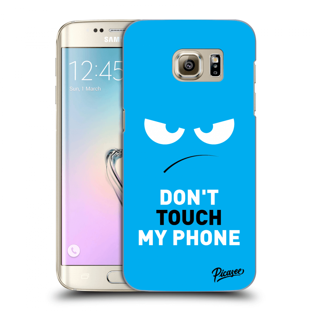 Picasee Samsung Galaxy S7 Edge G935F Hülle - Transparentes Silikon - Angry Eyes - Blue
