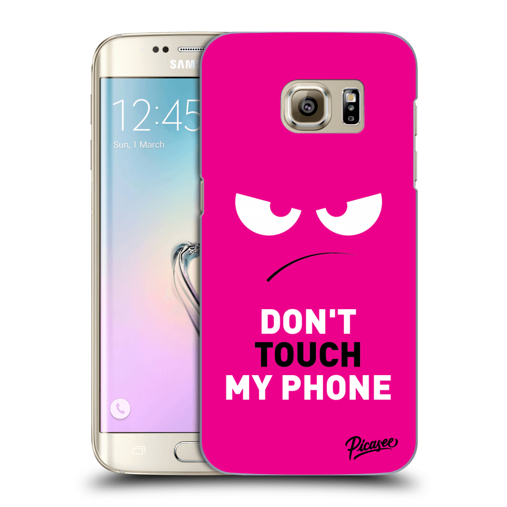 Picasee Samsung Galaxy S7 Edge G935F Hülle - Transparentes Silikon - Angry Eyes - Pink