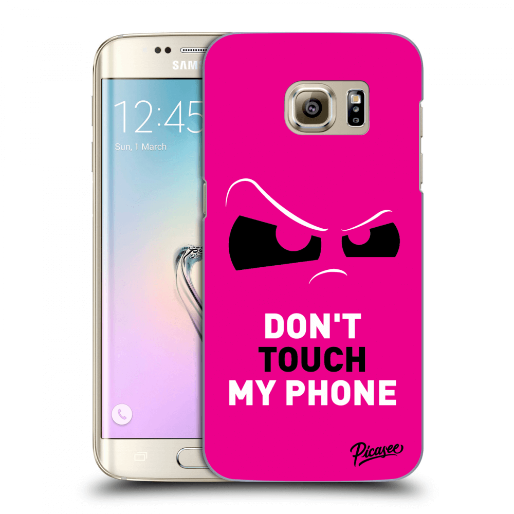 Picasee Samsung Galaxy S7 Edge G935F Hülle - Transparentes Silikon - Cloudy Eye - Pink