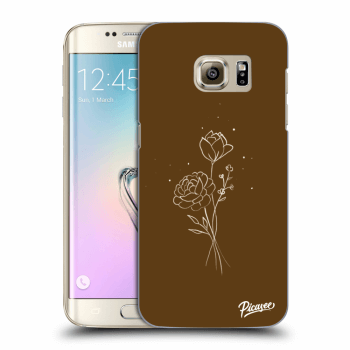 Picasee Samsung Galaxy S7 Edge G935F Hülle - Transparentes Silikon - Brown flowers
