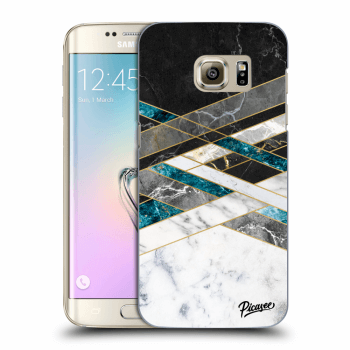 Picasee Samsung Galaxy S7 Edge G935F Hülle - Transparentes Silikon - Black & White geometry