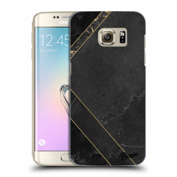 Picasee Samsung Galaxy S7 Edge G935F Hülle - Transparentes Silikon - Black tile
