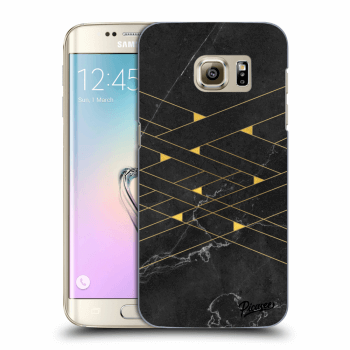 Picasee Samsung Galaxy S7 Edge G935F Hülle - Transparentes Silikon - Gold Minimal
