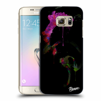 Picasee Samsung Galaxy S7 Edge G935F Hülle - Transparentes Silikon - Peony black