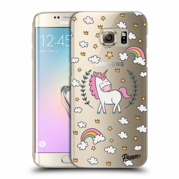 Picasee Samsung Galaxy S7 Edge G935F Hülle - Transparentes Silikon - Unicorn star heaven
