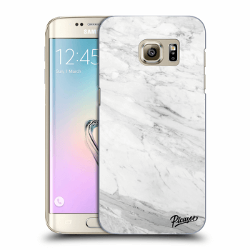 Picasee Samsung Galaxy S7 Edge G935F Hülle - Transparentes Silikon - White marble