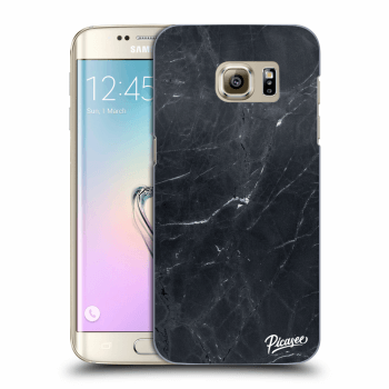 Picasee Samsung Galaxy S7 Edge G935F Hülle - Transparentes Silikon - Black marble