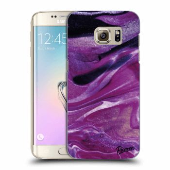 Picasee Samsung Galaxy S7 Edge G935F Hülle - Transparentes Silikon - Purple glitter
