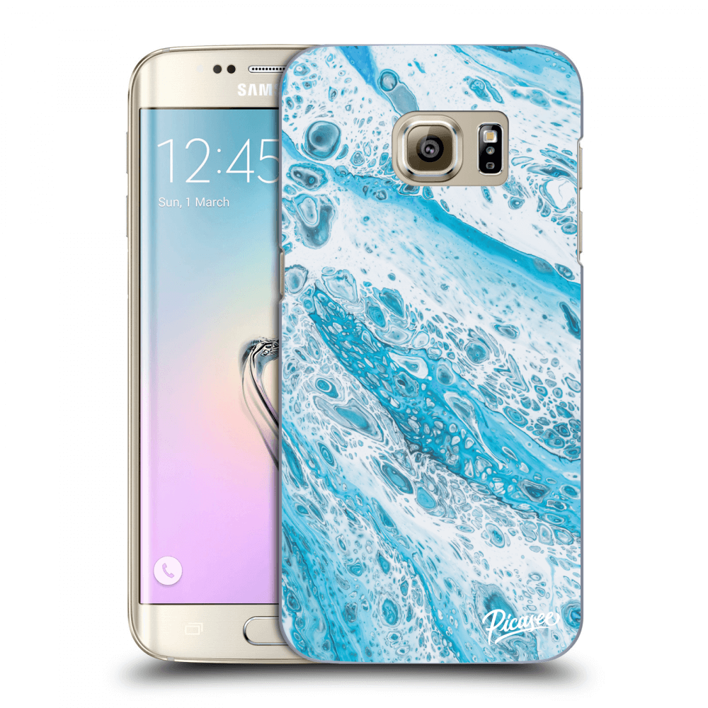 Picasee Samsung Galaxy S7 Edge G935F Hülle - Transparentes Silikon - Blue liquid