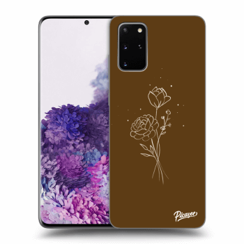 Picasee Samsung Galaxy S20+ G985F Hülle - Schwarzes Silikon - Brown flowers