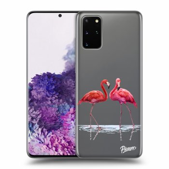 Picasee Samsung Galaxy S20+ G985F Hülle - Transparentes Silikon - Flamingos couple