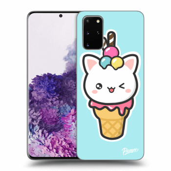Picasee Samsung Galaxy S20+ G985F Hülle - Schwarzes Silikon - Ice Cream Cat