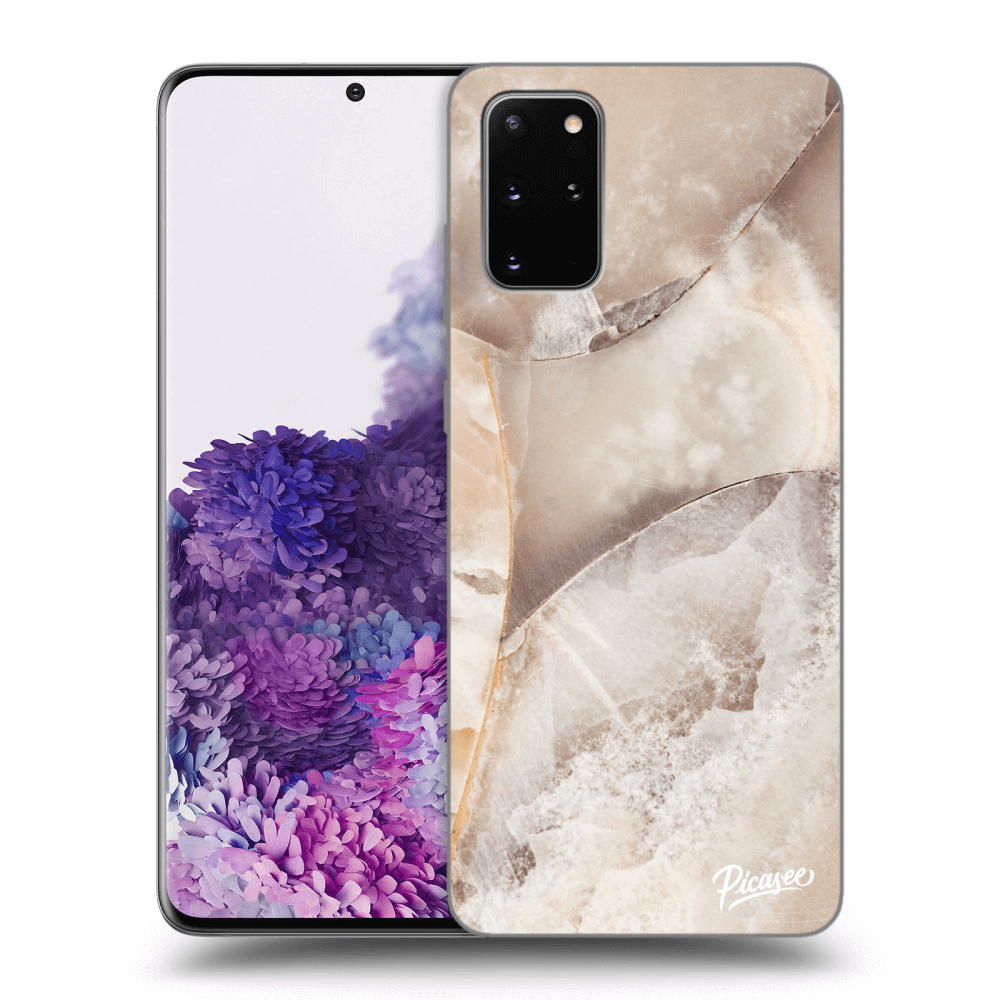 Picasee Samsung Galaxy S20+ G985F Hülle - Schwarzes Silikon - Cream marble