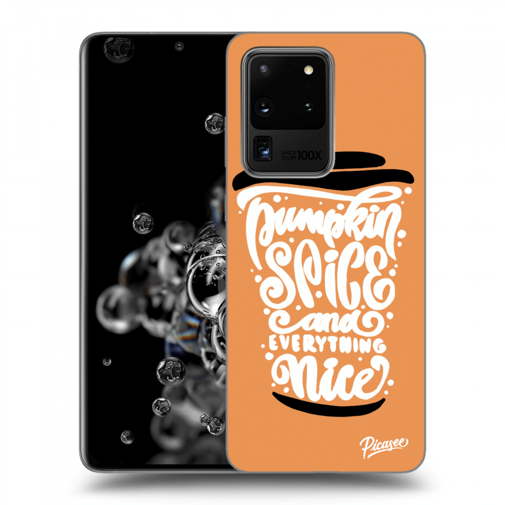 Picasee Samsung Galaxy S20 Ultra 5G G988F Hülle - Transparentes Silikon - Pumpkin coffee