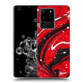 Picasee Samsung Galaxy S20 Ultra 5G G988F Hülle - Transparentes Silikon - Red black