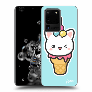 Picasee Samsung Galaxy S20 Ultra 5G G988F Hülle - Transparentes Silikon - Ice Cream Cat