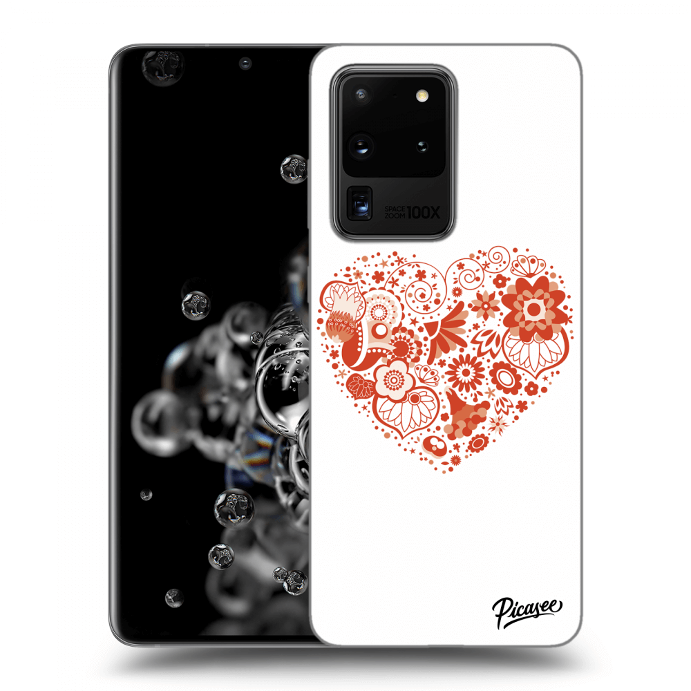 Picasee Samsung Galaxy S20 Ultra 5G G988F Hülle - Schwarzes Silikon - Big heart