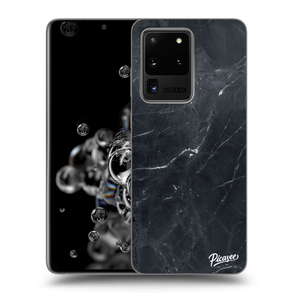 Picasee Samsung Galaxy S20 Ultra 5G G988F Hülle - Schwarzes Silikon - Black marble