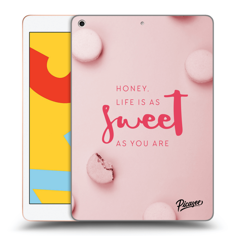 Picasee Schwarze Silikonhülle für Apple iPad 10.2" 2019 (7. gen) - Life is as sweet as you are