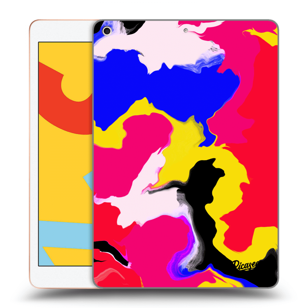 Picasee Schwarze Silikonhülle für Apple iPad 10.2" 2019 (7. gen) - Watercolor
