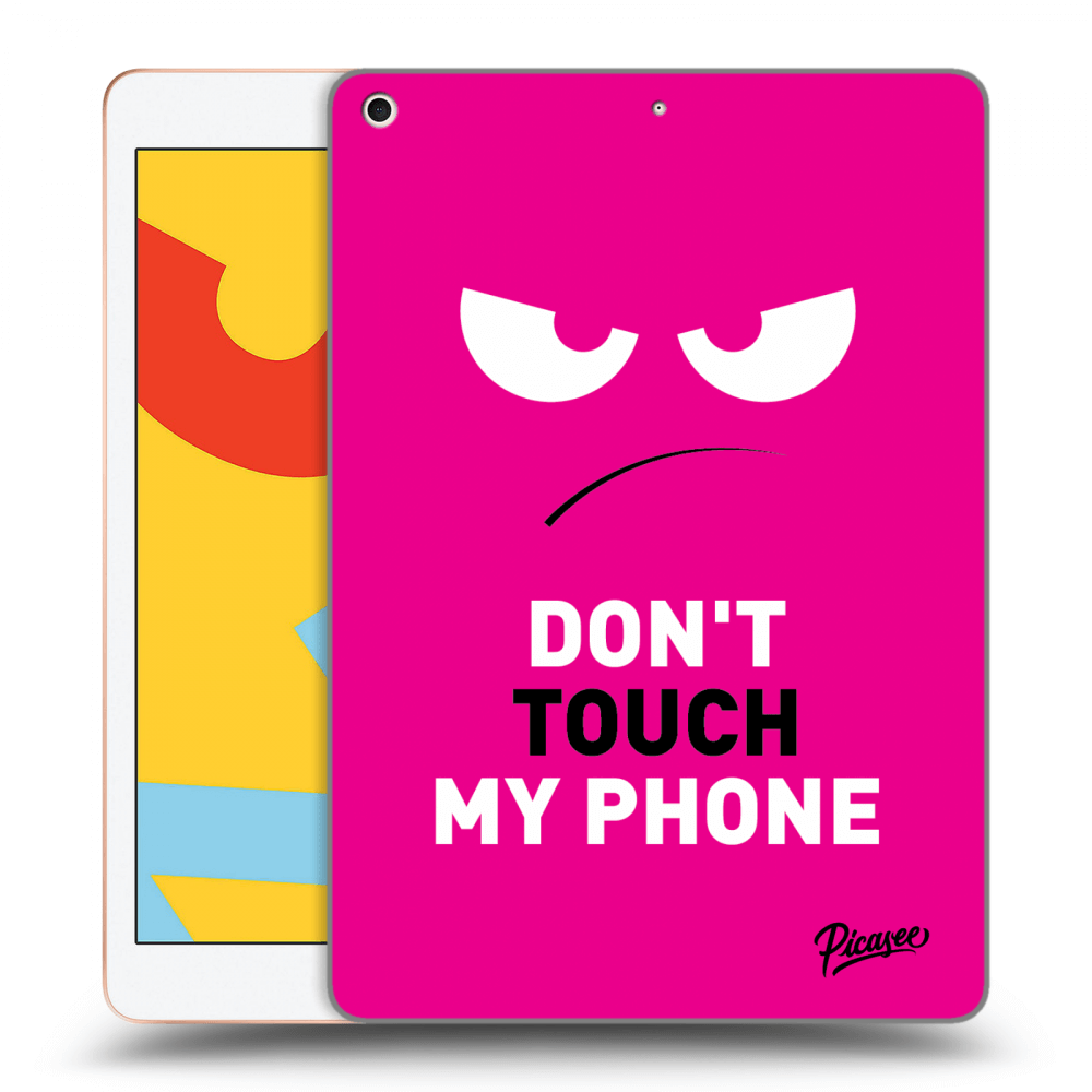 Picasee transparente Silikonhülle für Apple iPad 10.2" 2019 (7. gen) - Angry Eyes - Pink