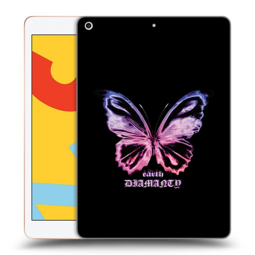Picasee Schwarze Silikonhülle für Apple iPad 10.2" 2019 (7. gen) - Diamanty Purple