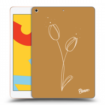 Picasee Schwarze Silikonhülle für Apple iPad 10.2" 2019 (7. gen) - Tulips