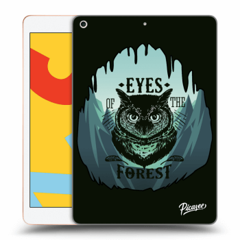 Picasee Schwarze Silikonhülle für Apple iPad 10.2" 2019 (7. gen) - Forest owl