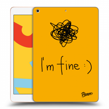 Picasee Schwarze Silikonhülle für Apple iPad 10.2" 2019 (7. gen) - I am fine
