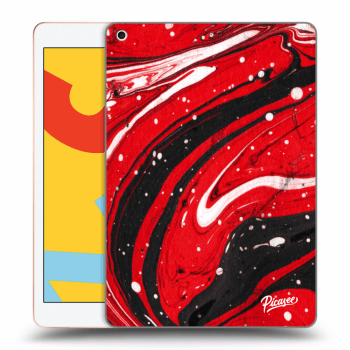 Picasee transparente Silikonhülle für Apple iPad 10.2" 2019 (7. gen) - Red black