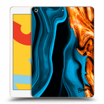 Picasee Schwarze Silikonhülle für Apple iPad 10.2" 2019 (7. gen) - Gold blue