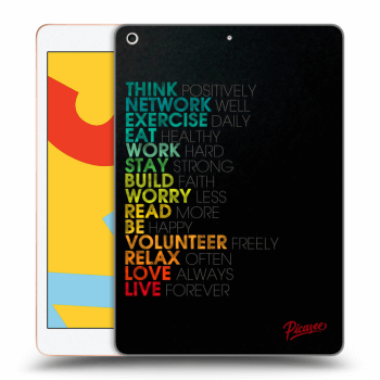 Picasee Schwarze Silikonhülle für Apple iPad 10.2" 2019 (7. gen) - Motto life
