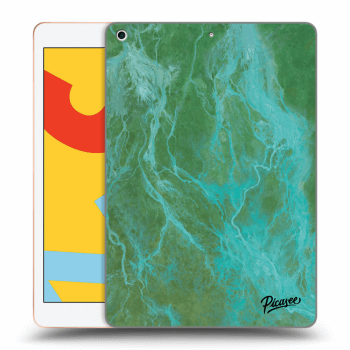 Picasee transparente Silikonhülle für Apple iPad 10.2" 2019 (7. gen) - Green marble