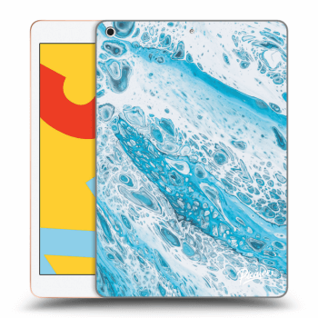Picasee Schwarze Silikonhülle für Apple iPad 10.2" 2019 (7. gen) - Blue liquid