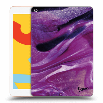 Picasee Schwarze Silikonhülle für Apple iPad 10.2" 2019 (7. gen) - Purple glitter