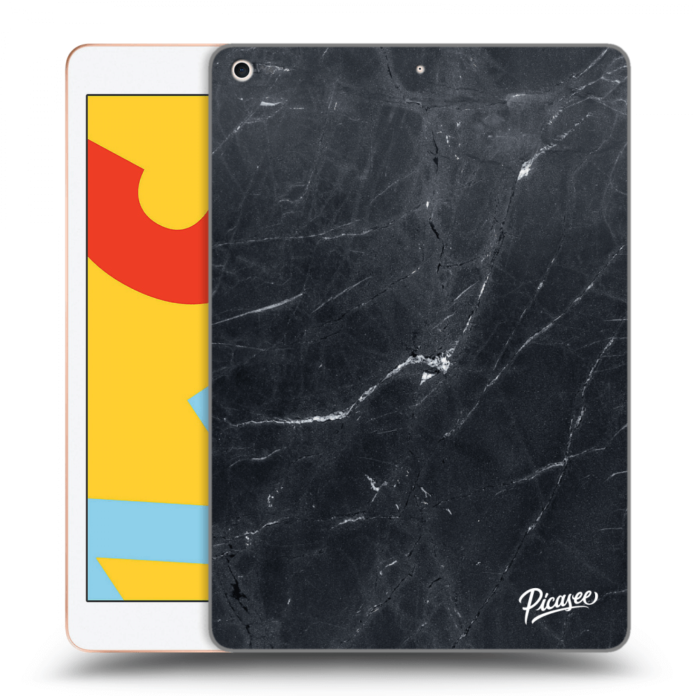Picasee Schwarze Silikonhülle für Apple iPad 10.2" 2019 (7. gen) - Black marble