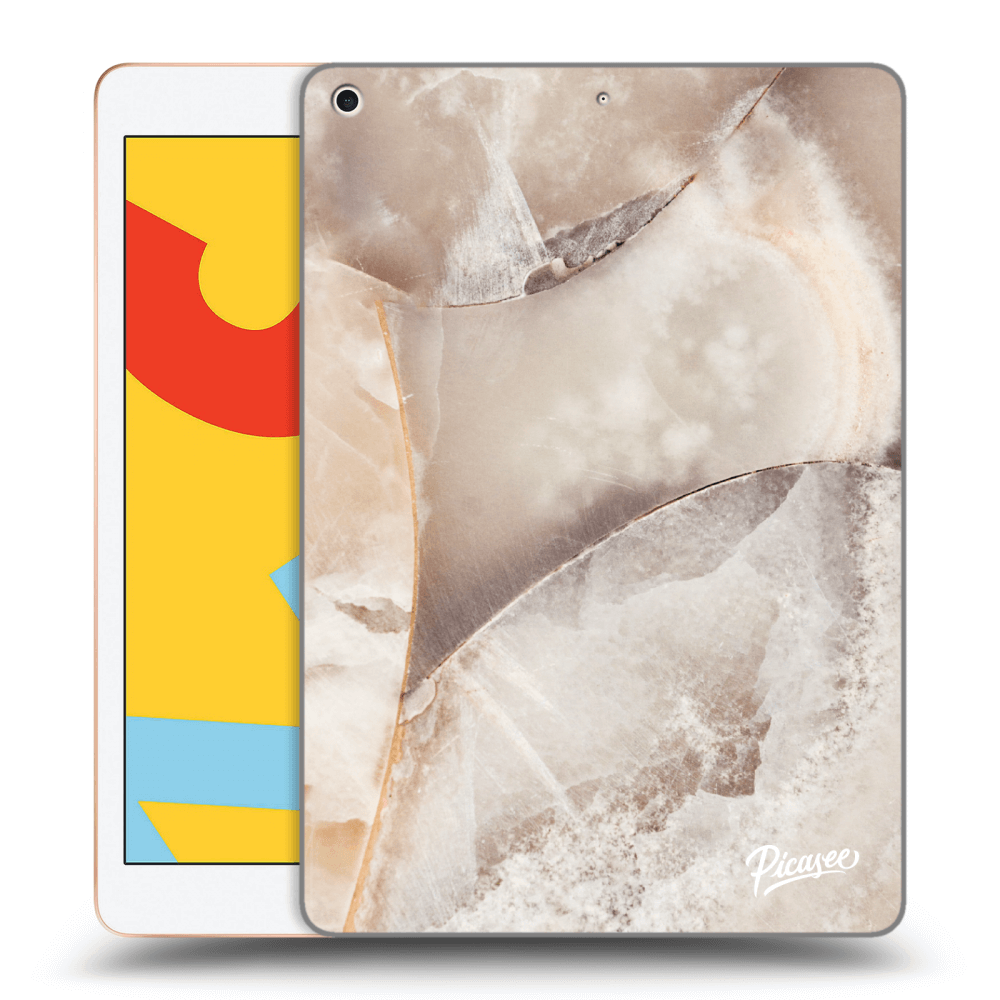 Picasee Schwarze Silikonhülle für Apple iPad 10.2" 2019 (7. gen) - Cream marble