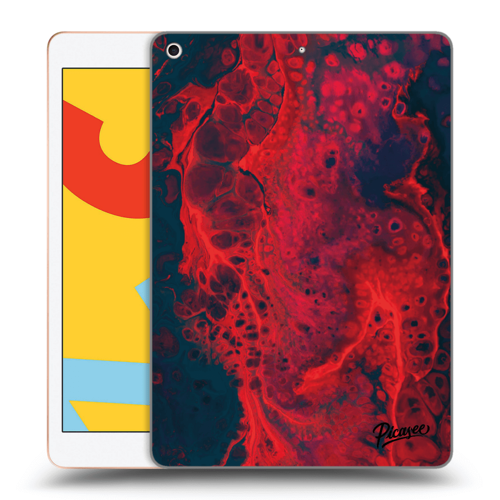 Picasee Schwarze Silikonhülle für Apple iPad 10.2" 2019 (7. gen) - Organic red