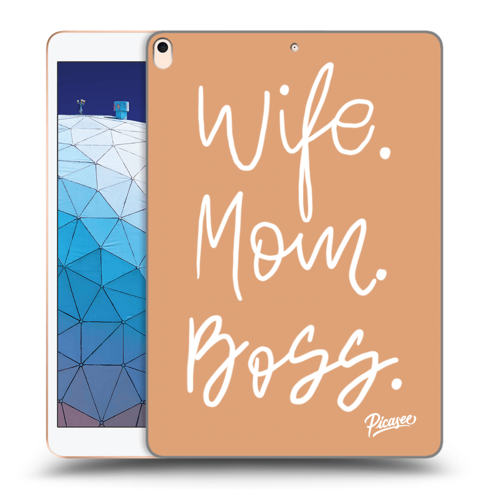 Picasee Schwarze Silikonhülle für Apple iPad Air 10.5" 2019 (3.gen) - Boss Mama