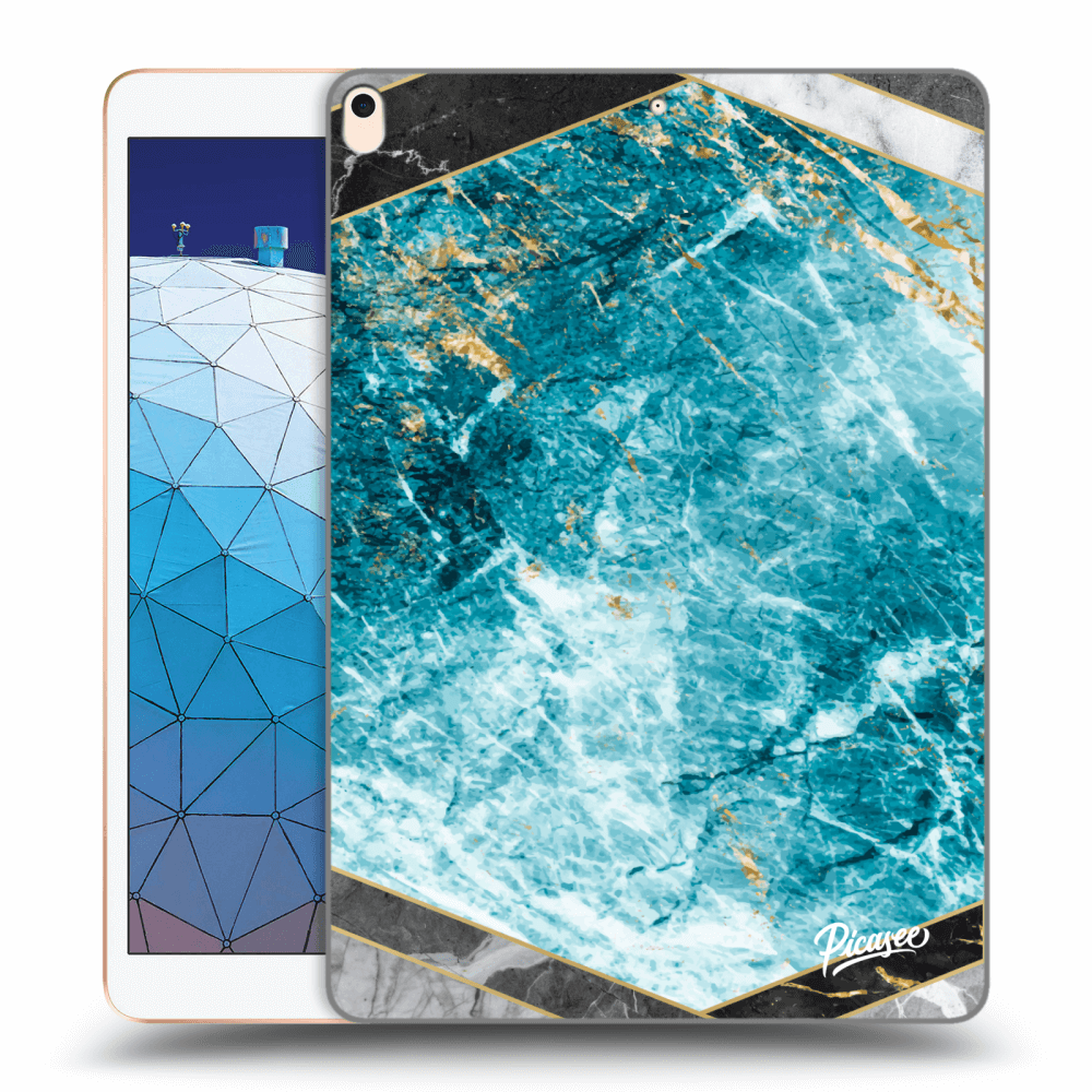 Picasee Schwarze Silikonhülle für Apple iPad Air 10.5" 2019 (3.gen) - Blue geometry