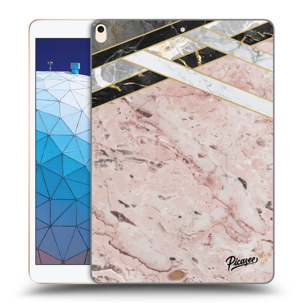 Picasee Schwarze Silikonhülle für Apple iPad Air 10.5" 2019 (3.gen) - Pink geometry