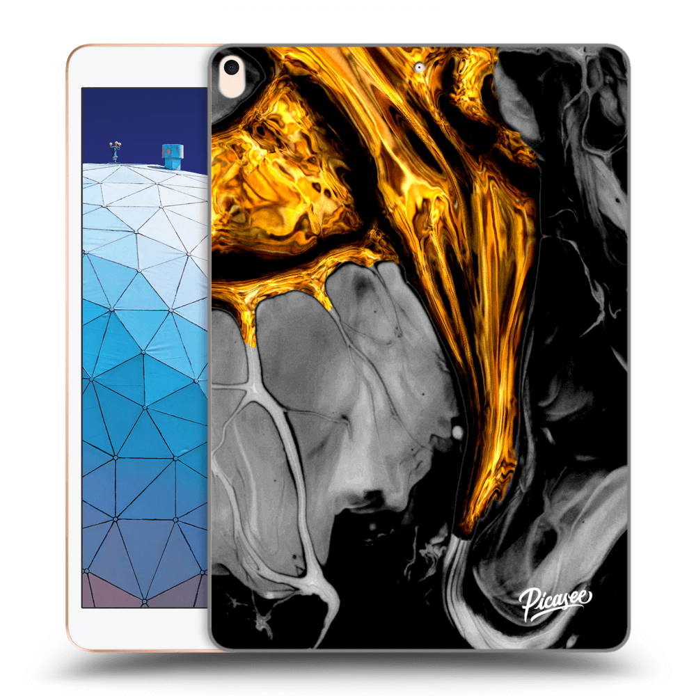 Picasee Schwarze Silikonhülle für Apple iPad Air 10.5" 2019 (3.gen) - Black Gold