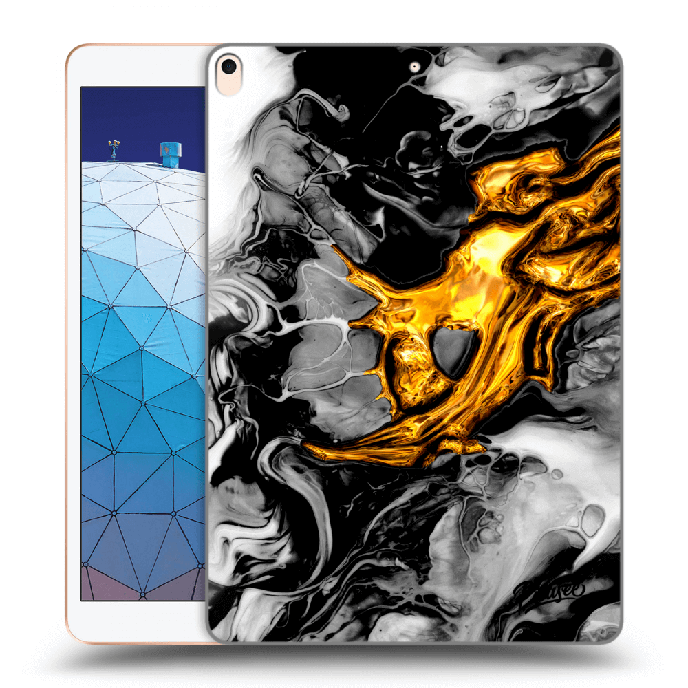 Picasee transparente Silikonhülle für Apple iPad Air 10.5" 2019 (3.gen) - Black Gold 2