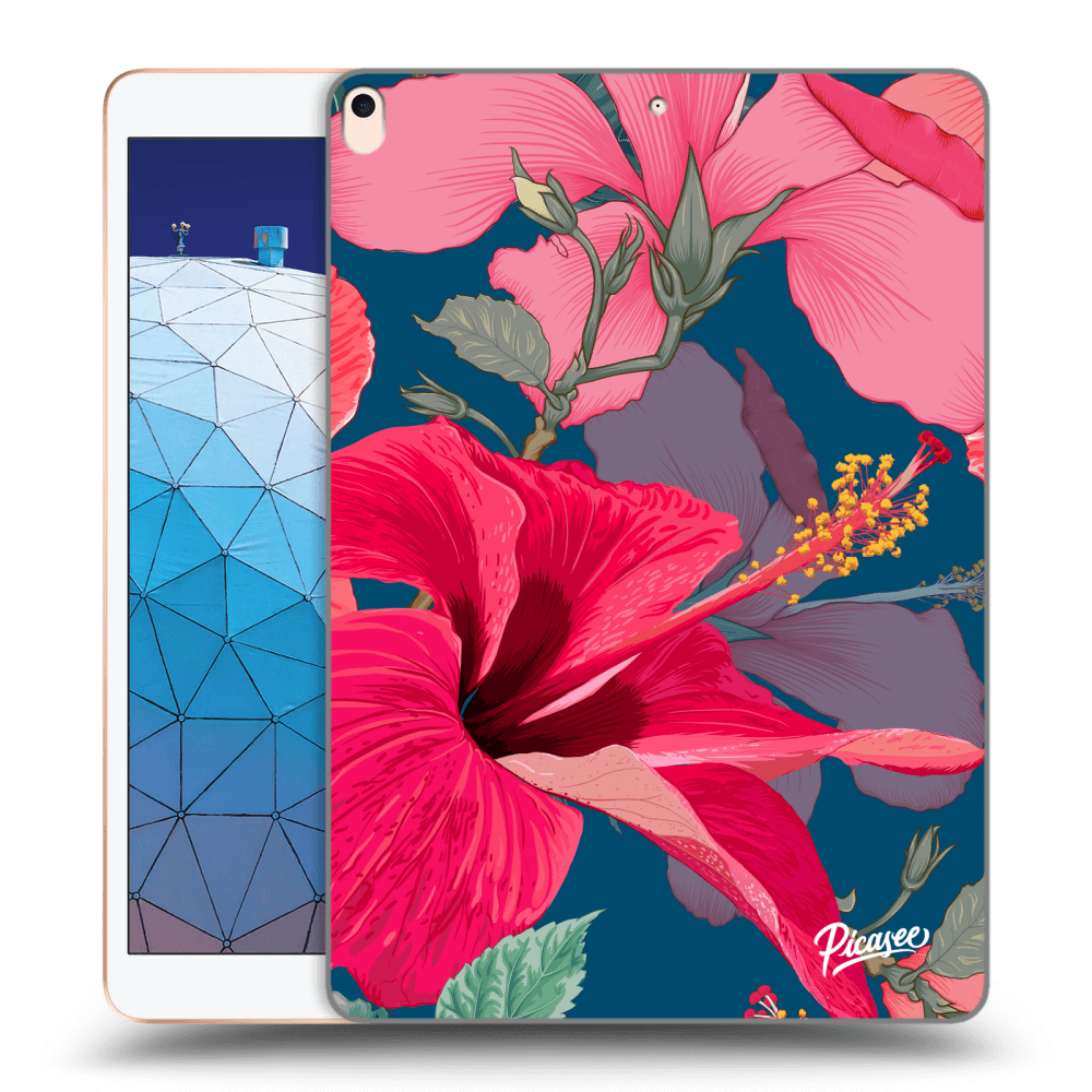 Picasee Schwarze Silikonhülle für Apple iPad Air 10.5" 2019 (3.gen) - Hibiscus