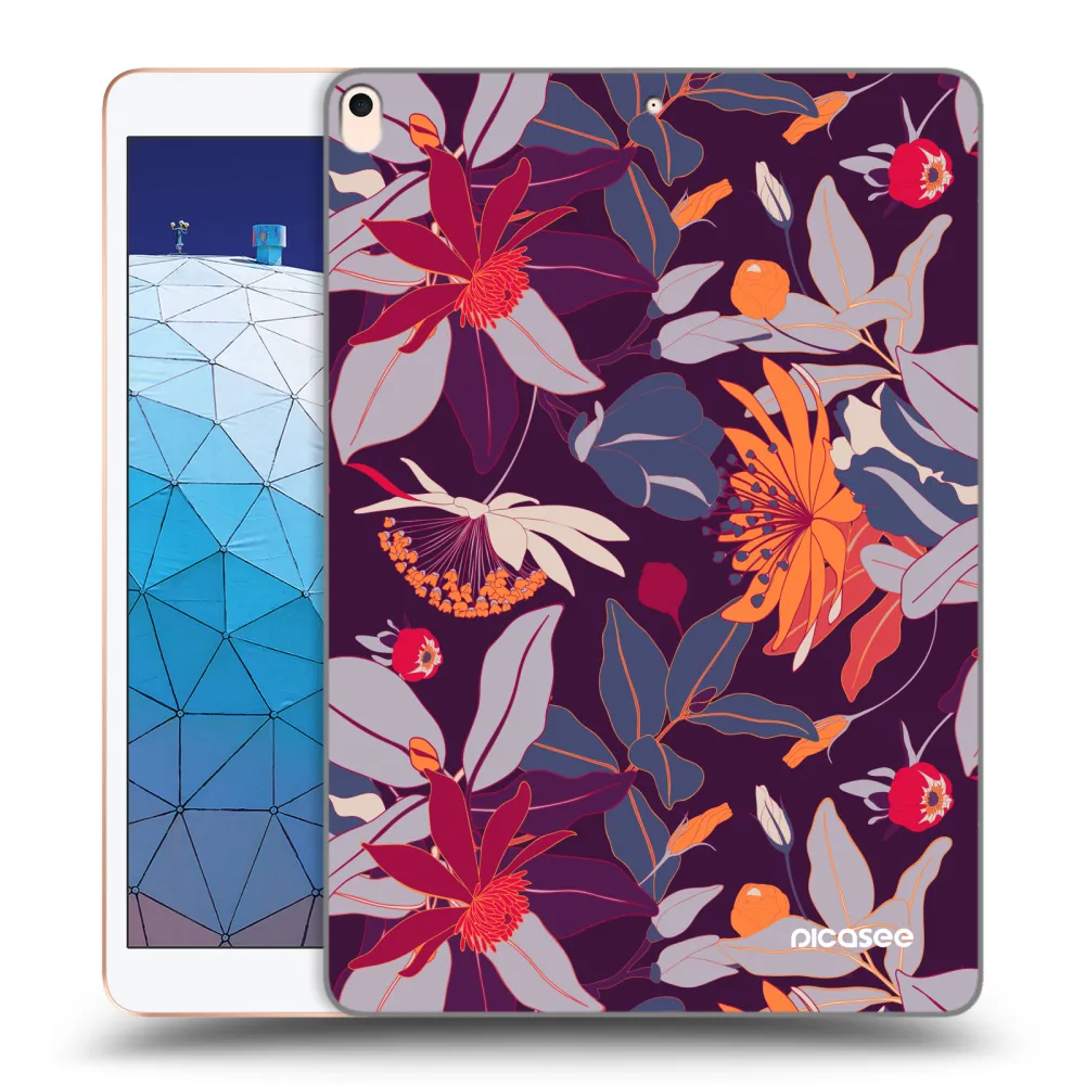 Picasee transparente Silikonhülle für Apple iPad Air 10.5" 2019 (3.gen) - Purple Leaf